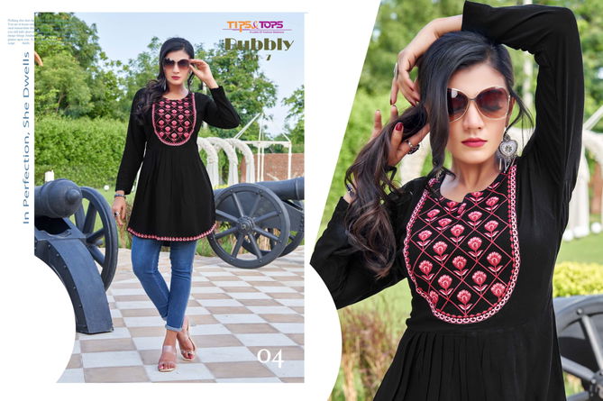 Tips Tops Bubbly 7 Fancy New Stylish Fancy Wear Ladies Long Top Collection